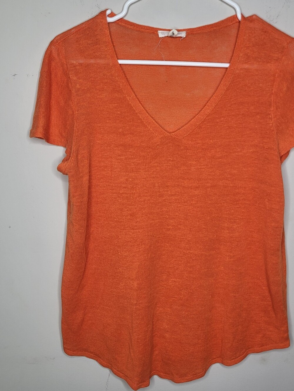 Eileen Fisher 100% Organic Cotton Orange Top Size Medium
